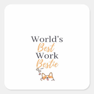 The Best Coworker In The World Graphic Square Sticker