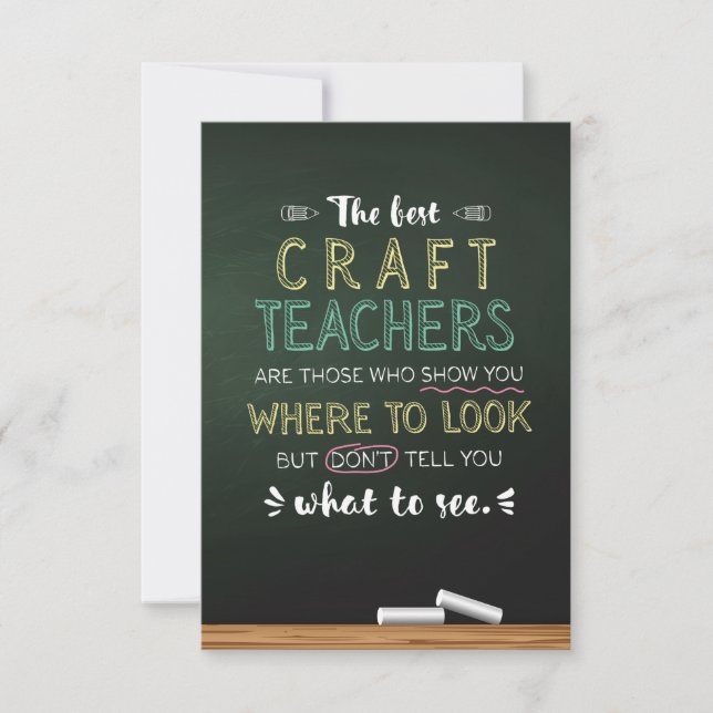 The best Craft Teachers Thank You Card (Front)