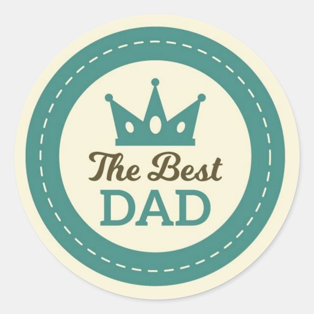 The Best Dad Classic Round Sticker (Front)