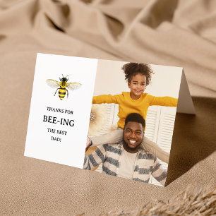 The Best Dad Cute Bee and Photo Father's Day Holiday Card