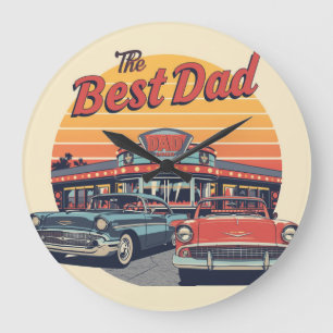 The Best Dad Diner Large Clock