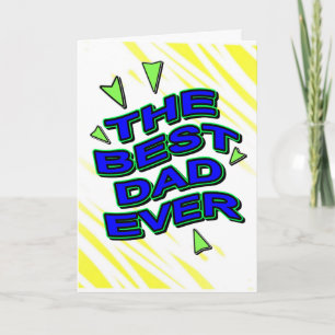 THE BEST DAD EVER fun comics logo card for daddy