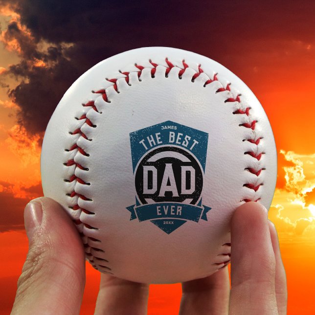 The Best Dad Ever Modern Father's Day Gift Baseball (Creator Uploaded)