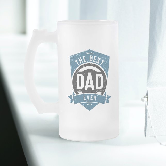 The Best Dad Ever Modern Father's Day Gift Frosted Glass Beer Mug (Creator Uploaded)