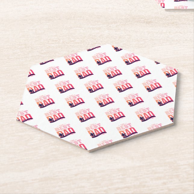 The Best Dad Ever Paper Coaster (Angled)