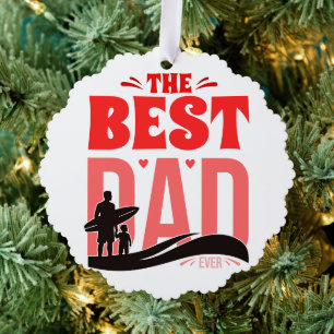 The Best Dad Ever Tree Decoration Card