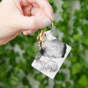 The Best Dad Ever Typography Father`s Day Photo Key Ring