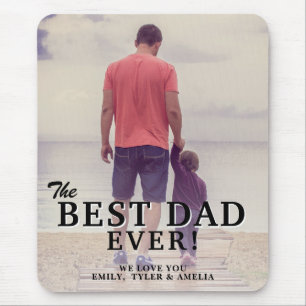 The Best Dad Ever Typography Father`s Day Photo Mouse Mat