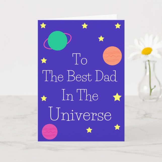 The Best Dad in the Universe Card (Small Plant)