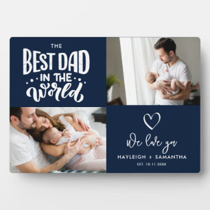 The Best Dad in the World Family Photos Script Plaque