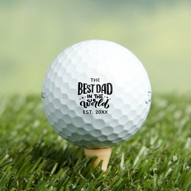 The Best Dad in the World Fathers Day Custom Golf Balls (Insitu Tee)