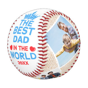 The Best Dad In The World, Personalised 4 Photos Baseball