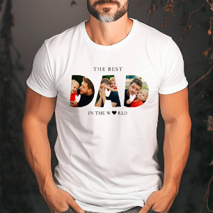 The Best Dad in the World Photo Collage T-Shirt