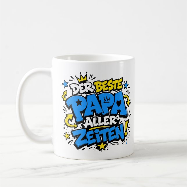 the best dad of all time 8 graffiti coffee mug (Left)