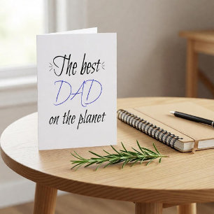 The Best Dad on the Planet Personalised Minimalist Card