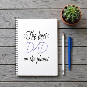 The Best Dad on the Planet Personalised Minimalist Notebook