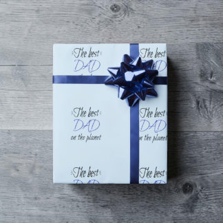 The Best Dad on the Planet Personalised Minimalist Wrapping Paper