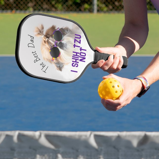 The Best dad Shih Tzu Not cute funny dog photo Pickleball Paddle (Insitu)