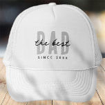 The Best Dad Since 20XX Modern Simple Preppy Trucker Hat<br><div class="desc">This simple and modern design is composed of san serif typography.</div>