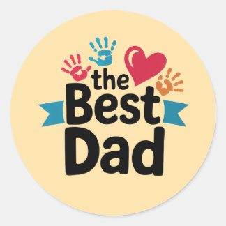 The Best Dad text design Classic Round Sticker