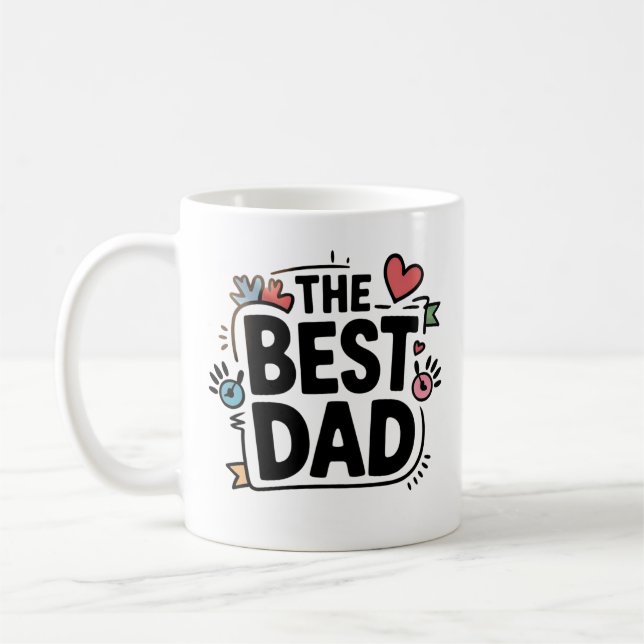 The Best Dad text design Coffee Mug (Left)