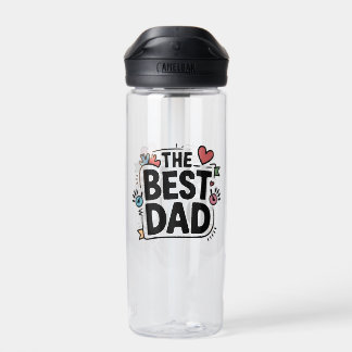 The Best Dad text design Water Bottle