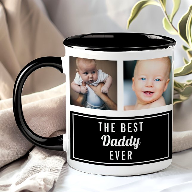 The Best Daddy Ever Black Collage Photo Mug (Creator Uploaded)