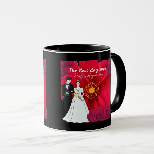 The best day ever black mug (Front Right)