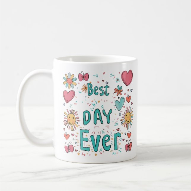 The "Best Day Ever" water colour Mug (Left)