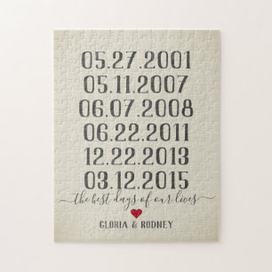 The best day of our lives special dates vintage jigsaw puzzle