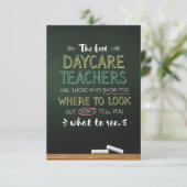 The best Daycare Teachers Thank You Card (Standing Front)