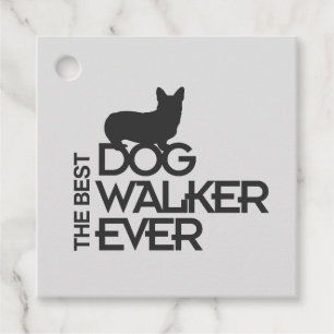 The Best Dog Walker Ever Corgi Silhouette Gift Favour Tags