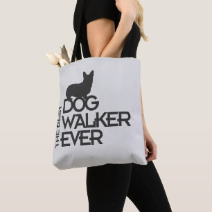 The Best Dog Walker Ever   Corgi Silhouette Gift Tote Bag