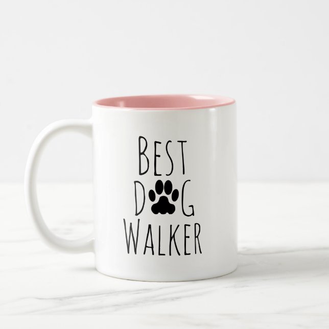 The best dog walker ever. Two-Tone coffee mug (Left)
