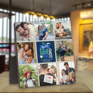 The Best Father ever Collage 8 Photos gift for Dad Plaque