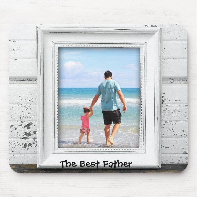 The Best Father - framed editable photo & text Mouse Mat (Front)