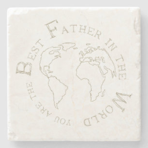 The best father in the world stone coaster
