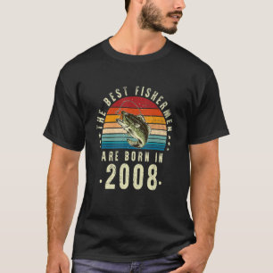The Best Fishermen Are Born In 2008 Vintage 14th B T-Shirt