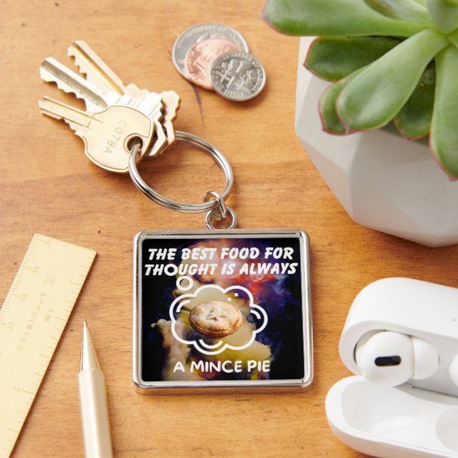 The Best Food For Thought - A Mince Pie Key Ring (Desk)