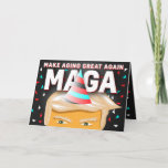 The Best Funny MAGA Donald Trump Birthday Card<br><div class="desc">This greeting card is great for birthdays. The words have "Make Aging Great Again" with a cartoon picture of Donald Trump with a birthday hat on and confetti all around. It's great for liberals,  conservatives or anyone that just likes a chuckle and loves politics.</div>