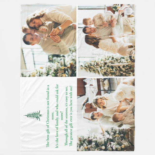 The Best Gift, family, Christmas Pagoda 3-Photo  Fleece Blanket (Front)