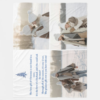 The Best Gift, Husband, Christmas Pagoda 3-Photo Fleece Blanket