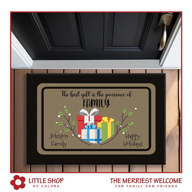 The Best Gift is Family Personalised Christmas Doormat (Creator Uploaded)