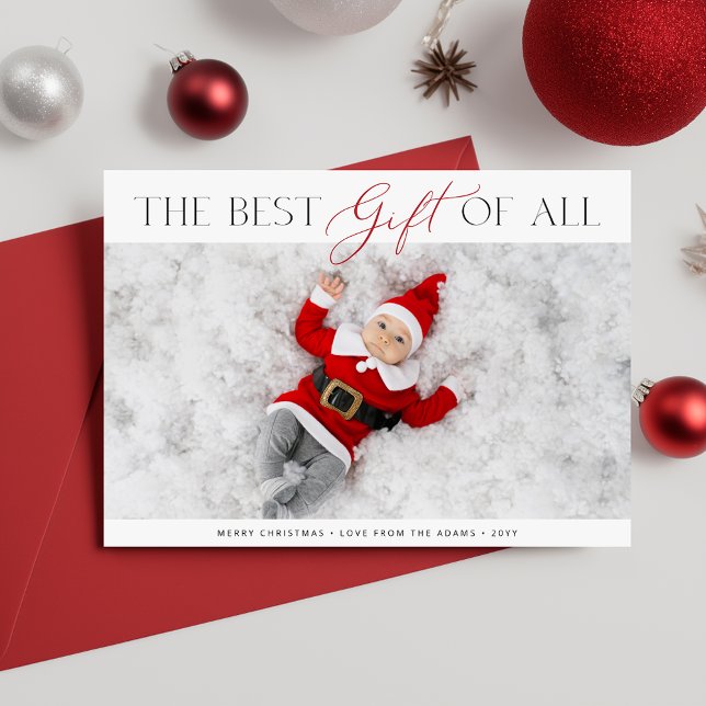 The Best Gift of Baby's First Christmas Photo Holiday Card (Creator Uploaded)