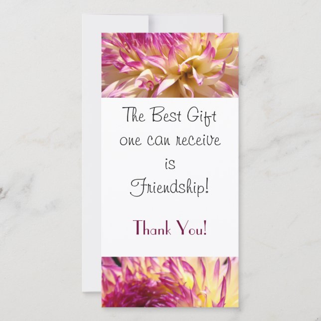 The Best Gift one can receive is Friendship! Thank You Card (Front)
