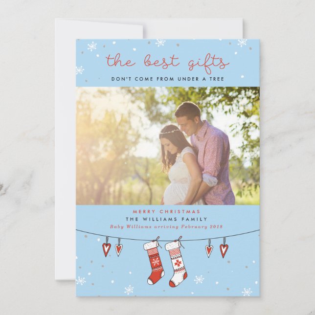 The Best Gifts Pregnancy Christmas Cards (Front)