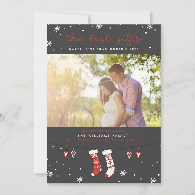 The Best Gifts Pregnancy Christmas Cards (Front)