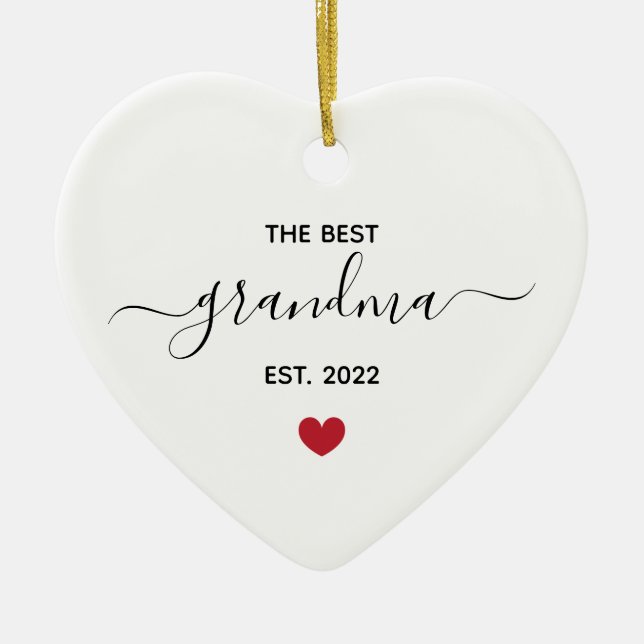The best grandma ‘est year’ ceramic ornament  (Front)