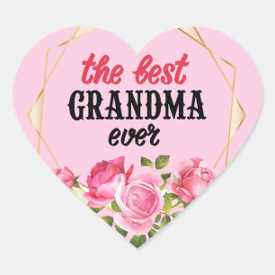 The Best Grandma Ever Heart Sticker