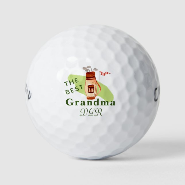 The BEST GRANDMA Monogram  Golf Balls (Front)